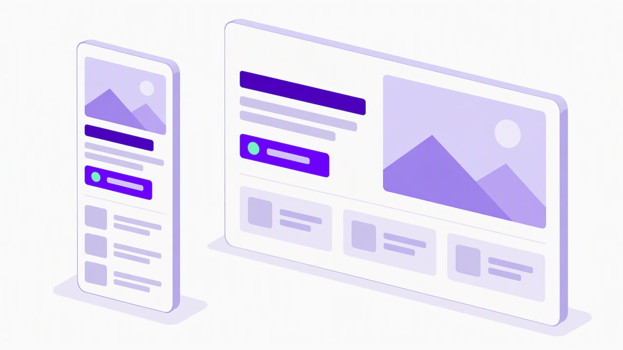 Layout di pagina responsive con un'azione chiara