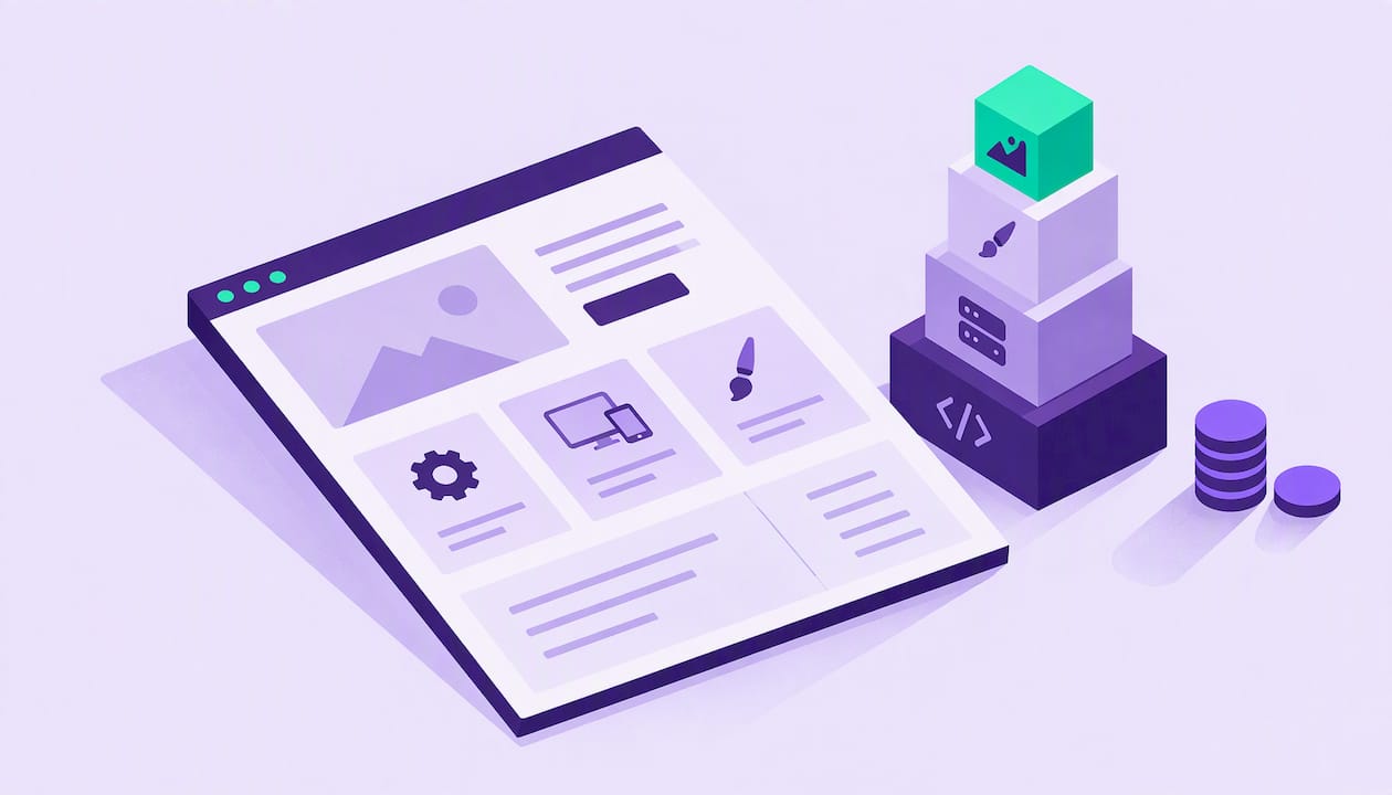 Illustrazione geometrica dei costi di un progetto web