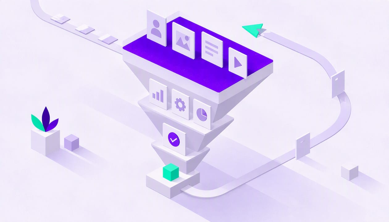Funnel geometrico con percorso di ritorno
