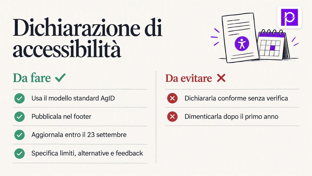 La dichiarazione di accessibilità — overview diagram